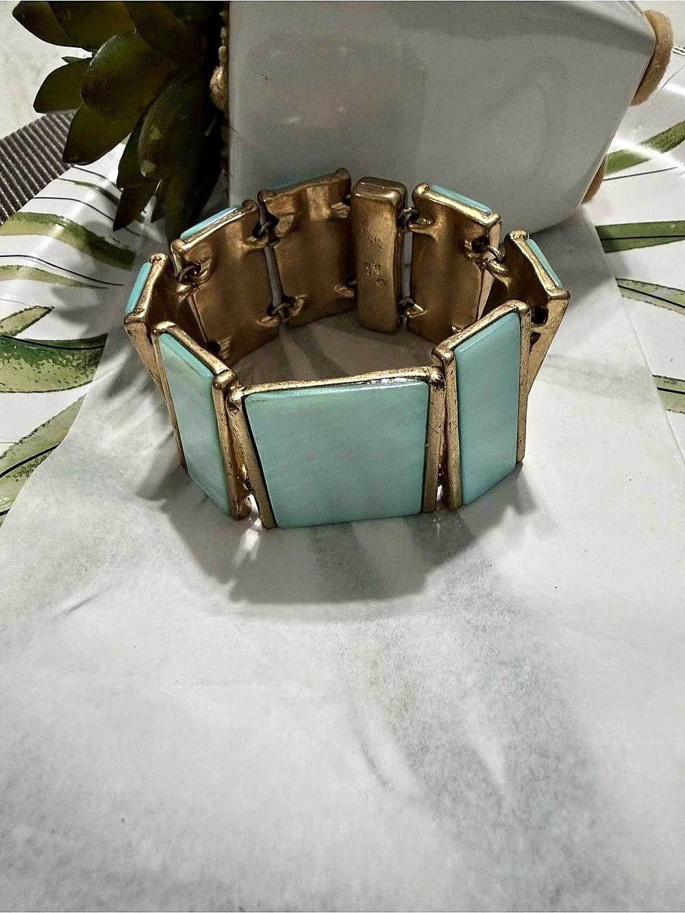 Turquoise Panel Statement Bracelet Robert Lee Morris